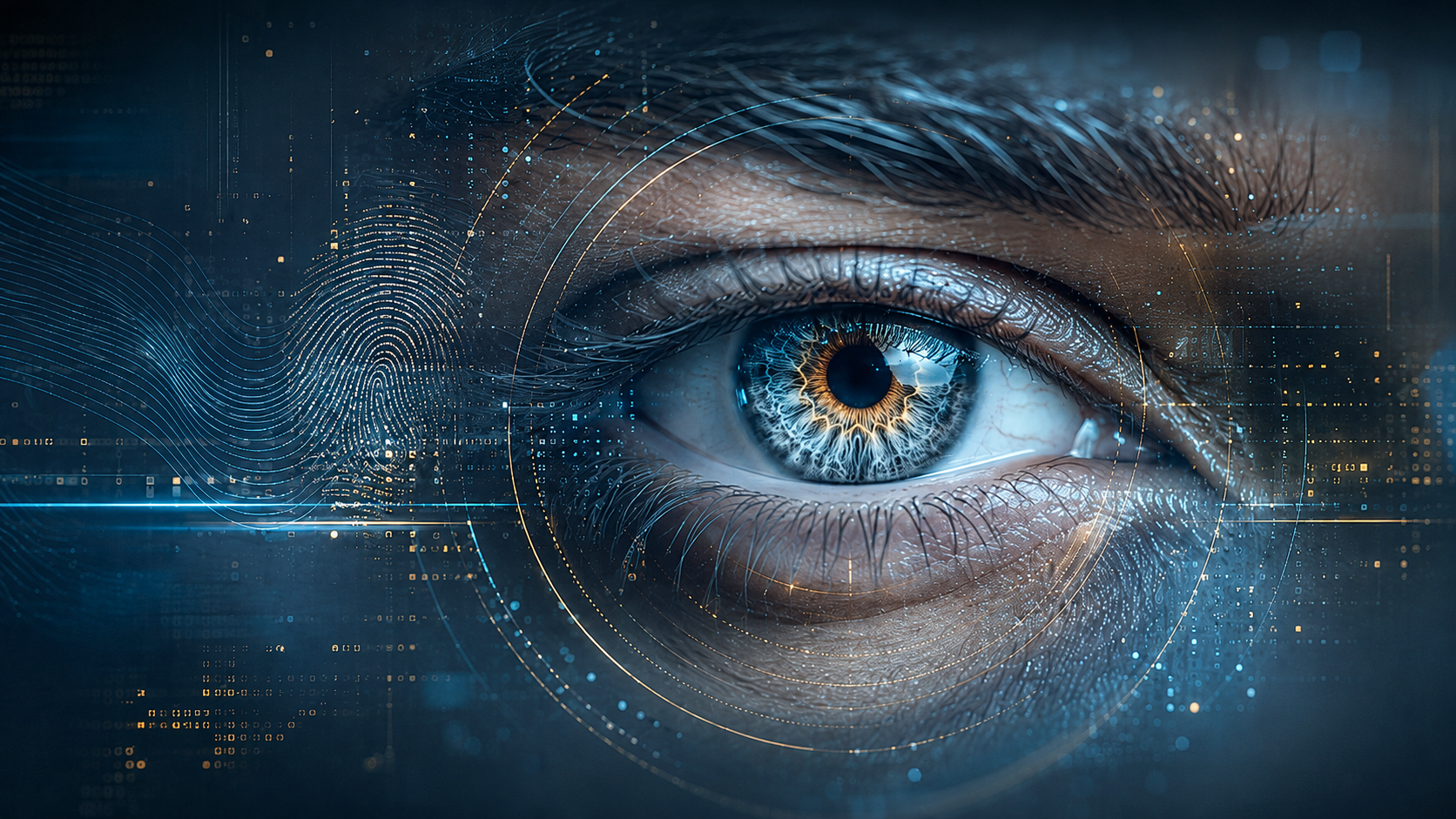 Visual investigatif mata dengan elemen biometrik statis